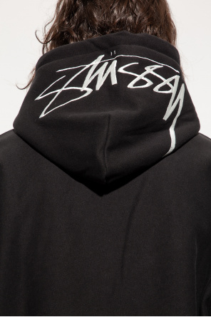 Stussy embroidered hoodie black sale